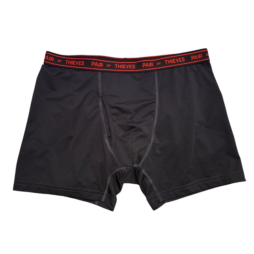 NEW Pair of Thieves Black SuperFit Boxer Briefs Red Logo Waistband XL